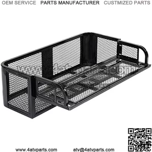 ATV UTV Universal Rear Drop Basket Rack Detachable Steel Luggage Cargo Steel Mesh Surface