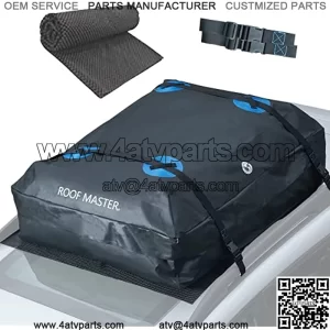 Rooftop Cargo Carrier - 16 Cubic Foot, Waterproof Car Roof Bag and Protective Mat - Storage Carriers for Vehicles with or Without Roof Racks