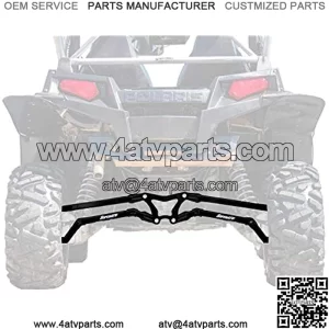 SuperATV High Clearance Boxed Rear Radius Arms/Rods for Polaris RZR XP 900 / XP 4 900 (2011-2014) - Black