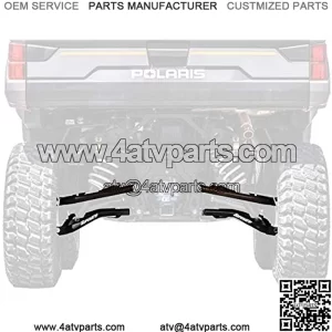 SuperATV Heavy Duty High Clearance 1.5" Rear Offset A-Arms/Control Arm for Polaris Ranger Full Size XP 1000 (2017+) and 1000 Crew (2019-2020) - Black