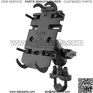 Phone Mount with Handlebar U-Bolt Base RAM-B-149Z-A-PD3U with Short Arm for Motorcycle, ATV/UTV, Bike