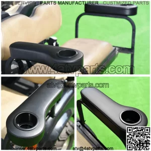 Universal Rear Seat Arm Rest Cup Holder Black for EZGO Club Car Yamaha Golf Cart