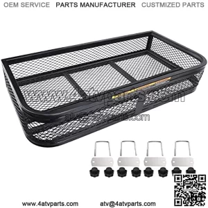 ATV Front Cargo Basket, Luggage Carrier Rack, Heavy-Duty Steel, 36" 2. x 17.7" w. x 6.49" h