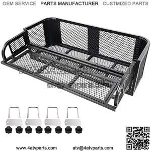 ATV Rear Drop Basket Rack ,Universal Cargo Basket w/Steel Mesh Surface, Luggage Cargo,for Motorcycle & ATV& UTV