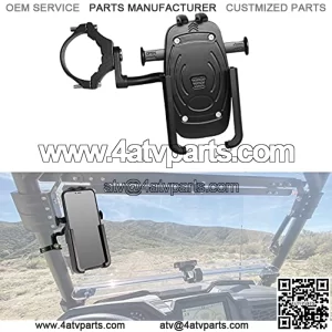 ATV/UTV Phone Holder, Aluminum Alloy Heavy Duty Cell Phone Mount, 360?? Rotation Fits 1.625"-2" Roll Bar , Polaris RZR 900 1000 XP / SXS / Can-am / Arctic Cat Accessories.