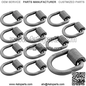 Robbor 1/2 inch Weld-on D Ring with 2 inch Bracket 4,000LBS WLL Heavy Duty Forged Steel D Ring Tie-Down Anchor Weld on Lashing Ring for Securing ATVs, UTVs, Riding Mowers, and Other Heavy Cargo.