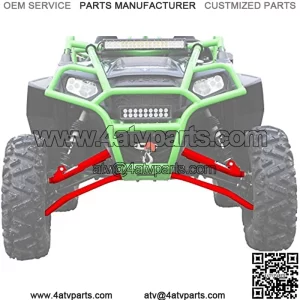 SuperATV 1.5" Red Forward Offset A Arms for 2011-2014 Polaris RZR XP 900/2012-2014 RZR XP 4 900 | Fit up to 30" Tires | 1.25" Tubing 25% Larger Than Stock | UV-Resistant Powder Coat Finish!
