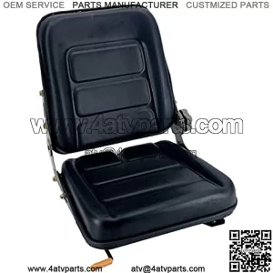 Forklift Seat Adjustable Tractor Seat ATV Seat Suspension Mower Seat Adjustable Back Seat Angle Waterproof PVC for Tractor/Skid Loader/Mower/UTV/ATV/Heavy Mechanical Seat (Black)