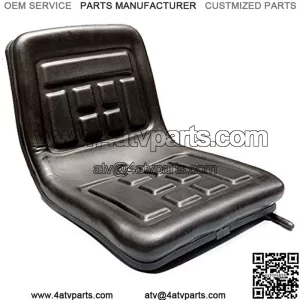 Lawn Mower Tractor Seat with Back Rest, Garden Tractor UTV/ATV Seat PVC Universal Mount, Sliding Track, a Drain Hole, Thick-Padded, Adjustable Waterproof (Black)