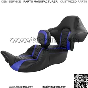 Rider Passenger One-Piece Two-Up Seat Driver Rider Backrest Wrap Around Backrest Pad Fit For Harley Touring Road King Street Road Glide 2014-2020