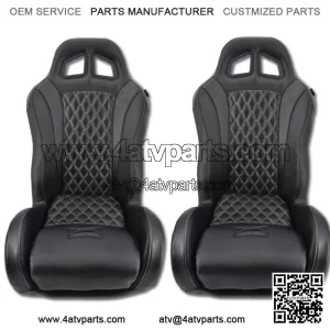 Set of 2 - Diamond Stitched Black Suspension Seats CanAm Maverick X3 Turbo