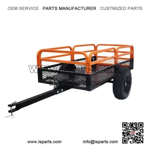 ATV Trailer Steel Dump Cart ?C 1500 lb Capacity 15 Cubic Foot Utility Trailer with Removable Sides for Tractors, ATVs, and UTVs