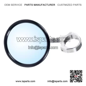 2-Inch Clamp-On 5-Inch Round Convex Stainless Steel Side Mirror for Honda Talon