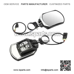 Side Mirrors with Amber Light & Rigid Front Light for Kawasaki Mule/KRX/Teryx