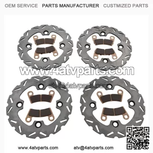 Riptide Front & Rear Brake Rotors and Pads Kit for 2015-2017 Polaris RZR 900 Razor