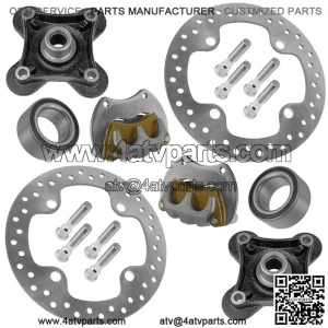 For Polaris RZR XP 1000 2014-17 Rear Left&Right Brake Caliper & Disc w/Wheel Hub