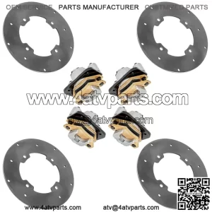 For Arctic Cat Wildcat 1000 2013 Front Left & Right Rear Brake Disc w/Calipers