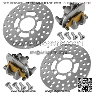 For Yamaha Raptor 250 YFM250R 2008-13 Front R & L Brake Caliper & Disc w/ Bolts