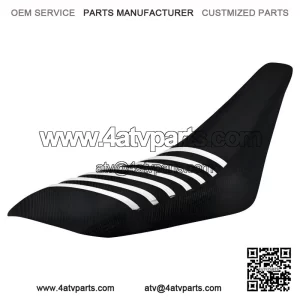 Gripper Seat Cover??Yamaha YFZ 450??2004 - 2013??all BLACK/ WHITE ribs LOGO #200